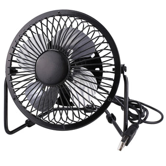 D&D Super Mute 360-degree Rotating Metal Blade USB Mini Desktop Cooling Electric Fan (Black)