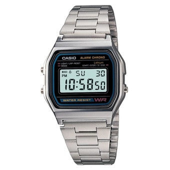 Casio Unisex Silver Stainless Steel Strap Watch A158WA-1DF