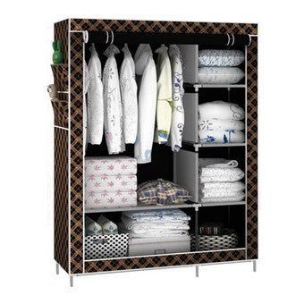 Fashion Storage Wardrobe (Black + Stripe)