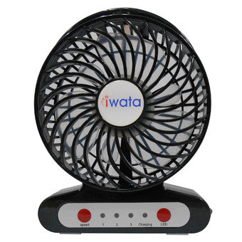 Iwata CM15RHF-02 Portable Rechargeable Fan (Black)