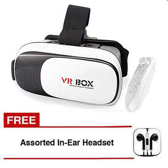 VR Box VR02 Virtual Reality Glasses with Bluetooth Remote Controller with FREE In Ear Headset